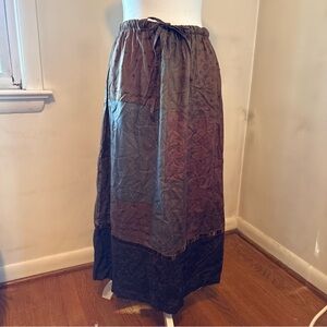 Coldwater Creek Patchwork Maxi Skirt in Brown and Black